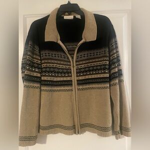 Croft & Barrow Black and Tan Cardigan
